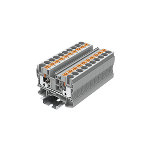  Spring Cage PT10-2-G DIN Rail Industrial Terminal Blocks