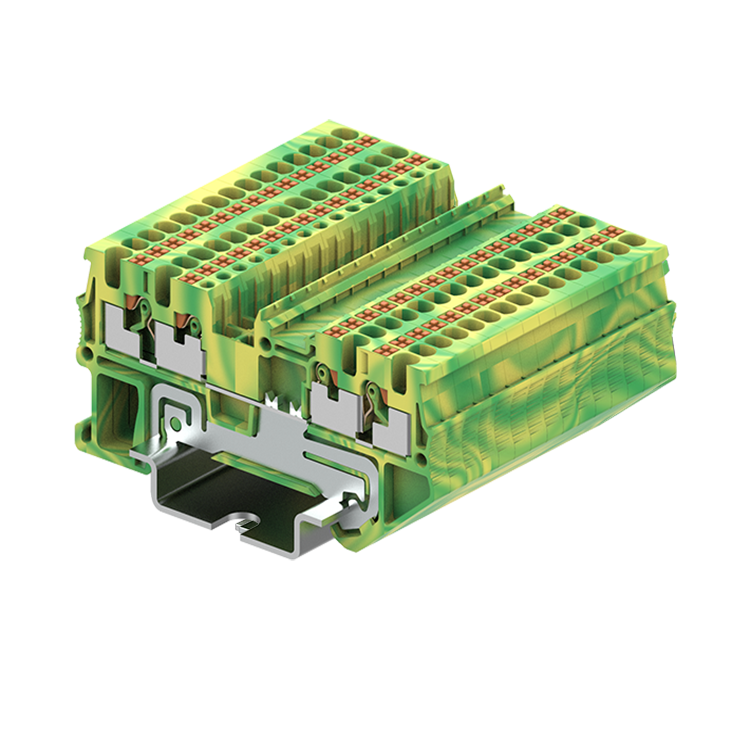 PT1.5-4-PE push in spring guide rail terminal