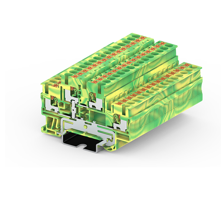 Fast Wiring Arrangement Connector Din Rail Combined Push In Spring Screwless Terminal Block PT-2.5